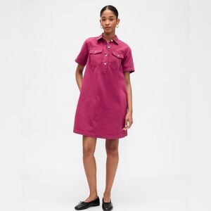 Gap Western Rodeo Relaxed Denim Mini Shirt Popover Dress NWT XXL